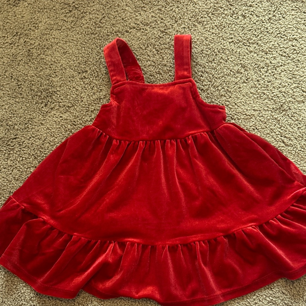 Cat & Jack Vibrant Red Velvet Dress